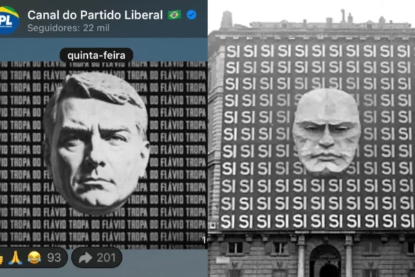 PL apaga propaganda de Flávio Bolsonaro semelhante à de Mussolini
