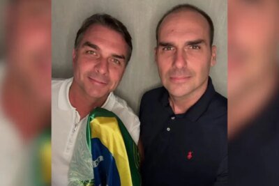 Eduardo cita Olavo e posta foto com Flávio após senador fugir para os EUA