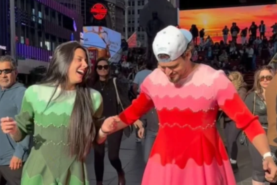 Em meio a boatos de affair, Ana Castela e Jon Vlogs combinam vestidos em NY