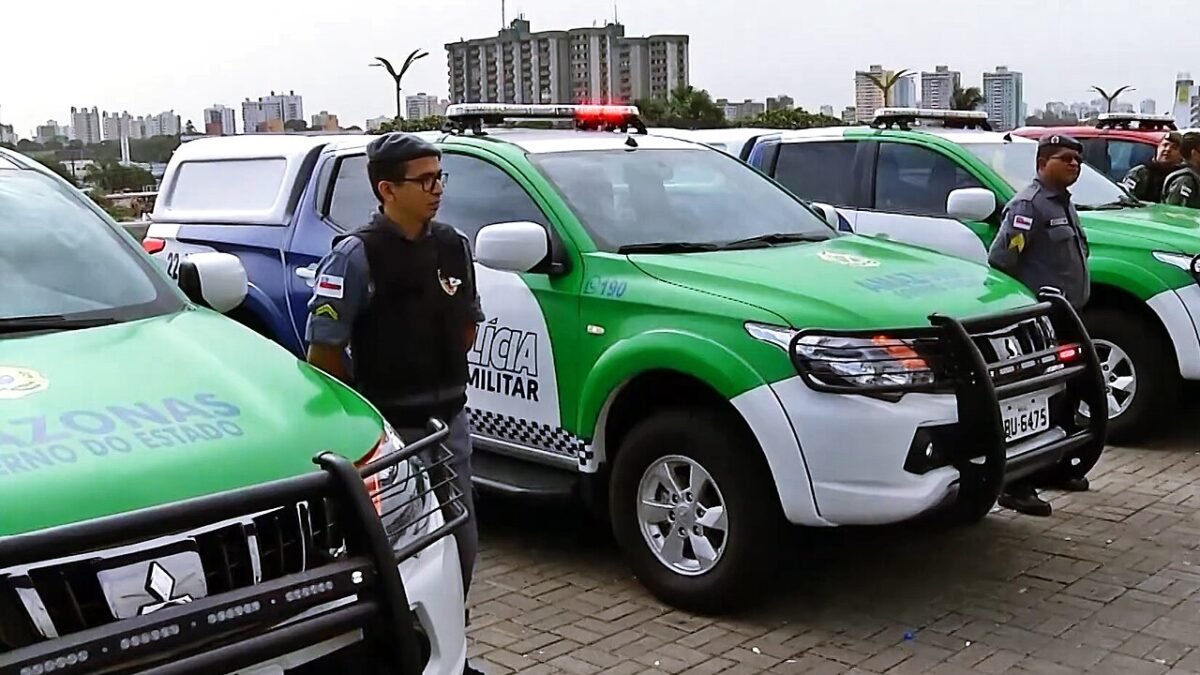Viaturas da Polícia Militar do Amazonas em operação ostensiva em Manaus. Foto: Reprodução / Em Tempo